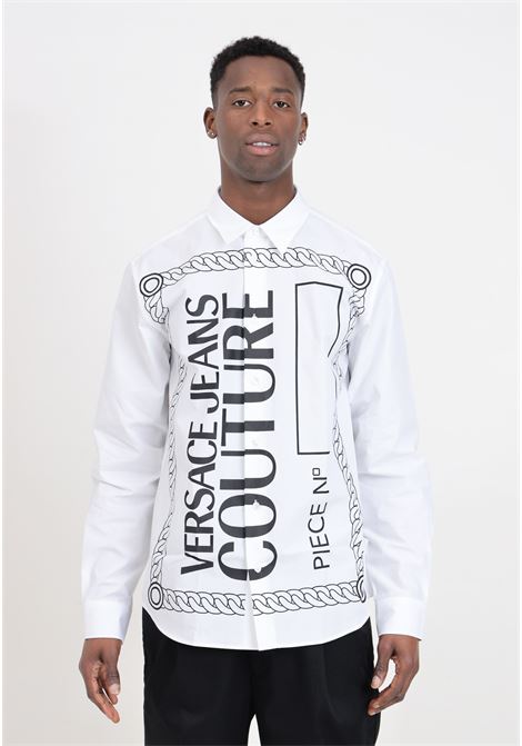 White men's shirt with piece number logo VERSACE JEANS COUTURE | 76GALYR2N0132003